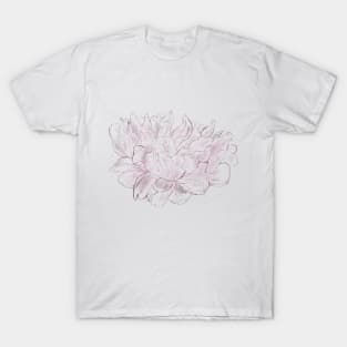 Gentle peony with pink drops T-Shirt